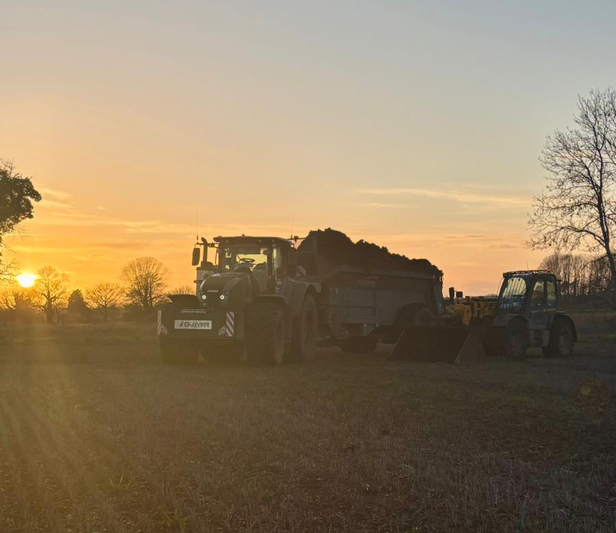 tractor muck spreading