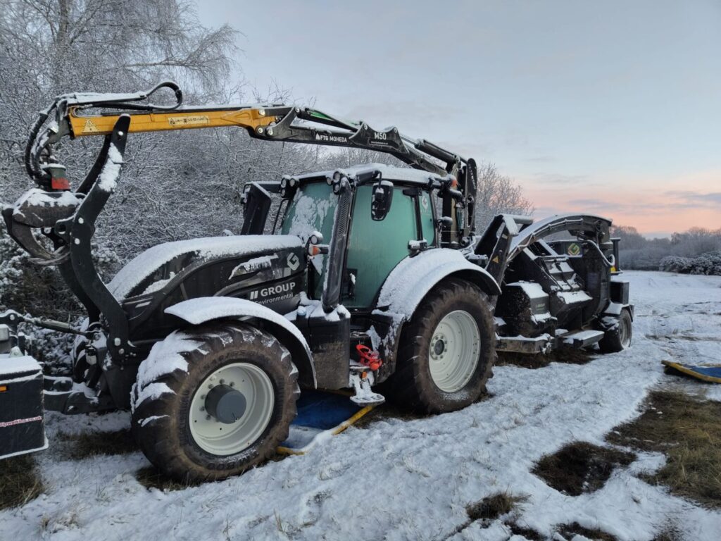 wood chipping contractors in snow