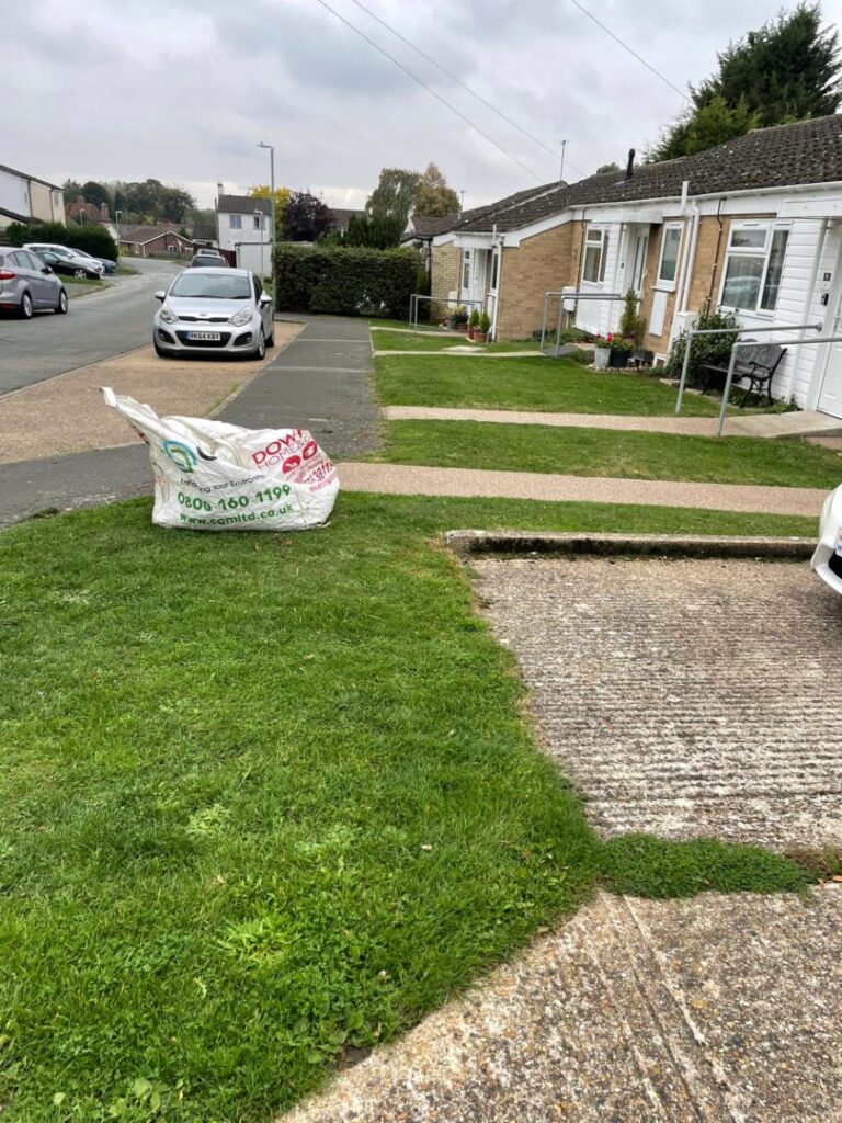grass mowing service outside bungalows